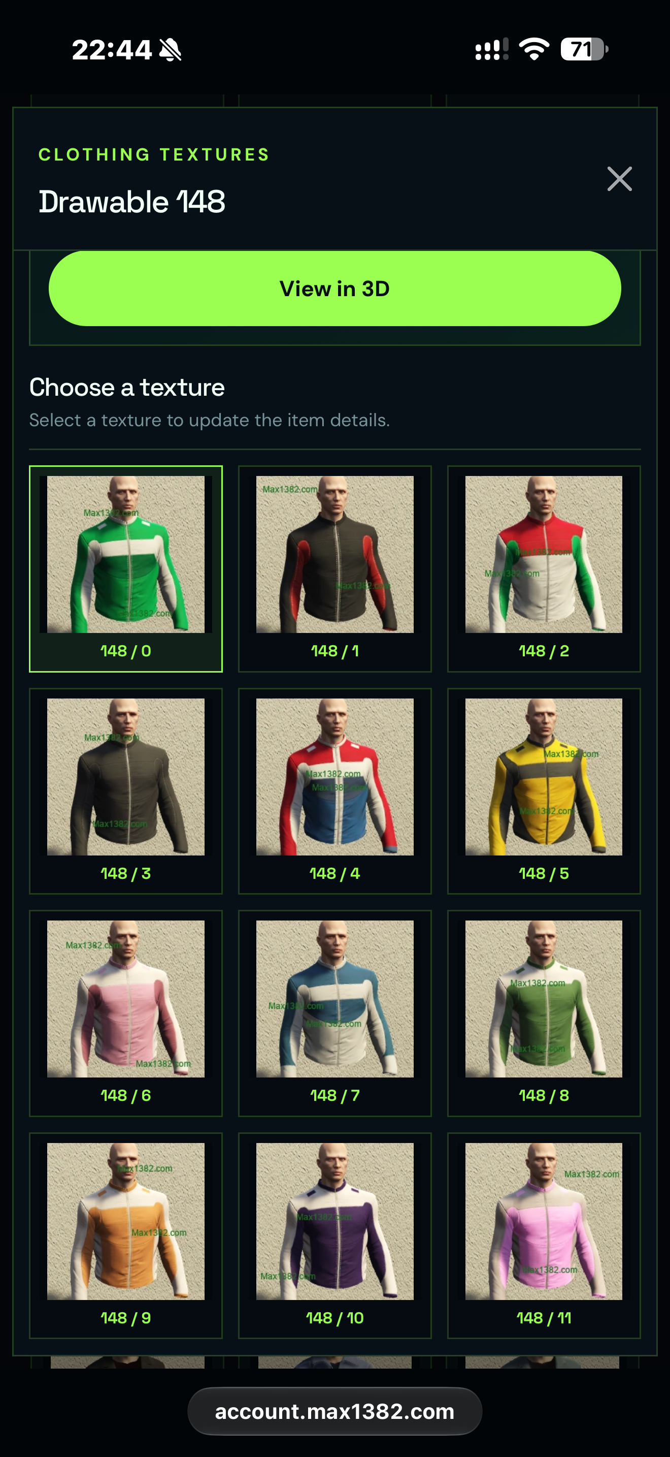 MaxSubs full GTA clothing list screenshot 2