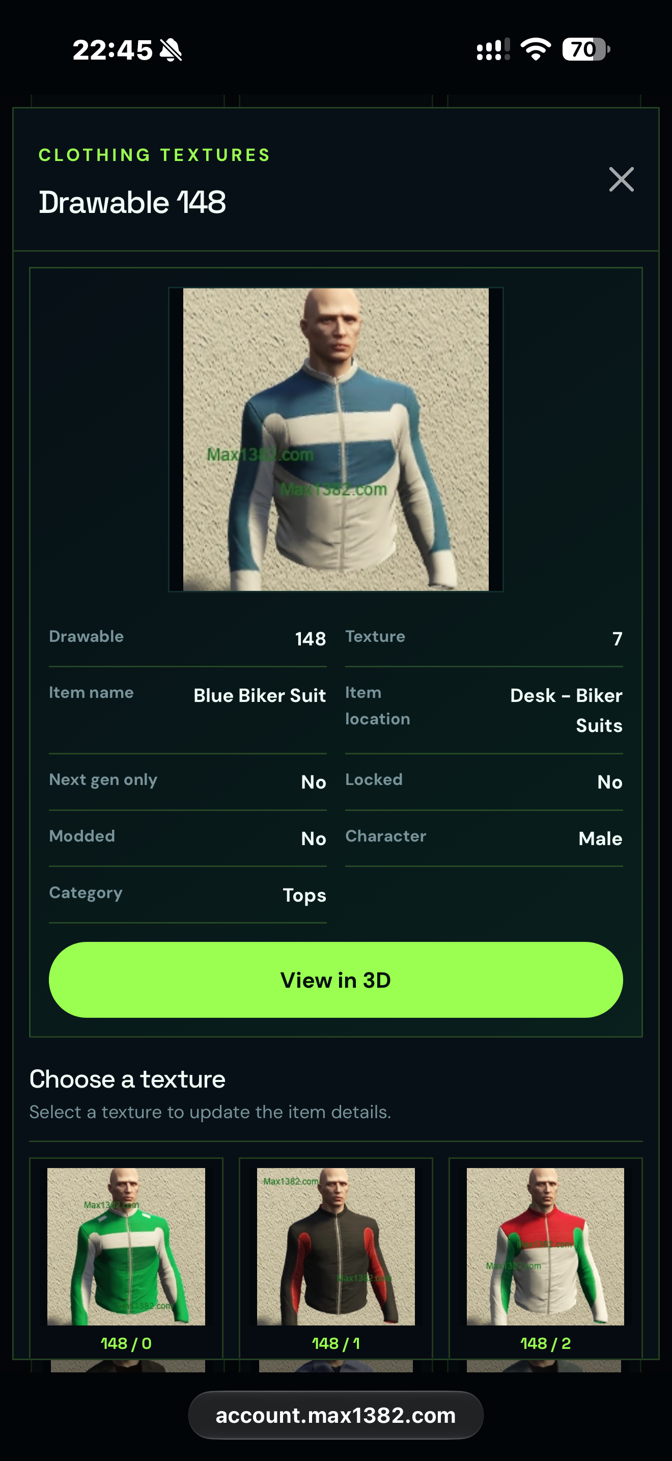 MaxSubs full GTA clothing list screenshot 3