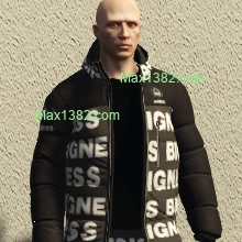 Black Bigness Brand Puffer