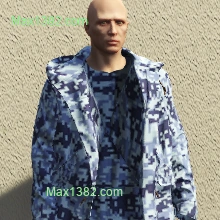 Blue Digital Open Parka
