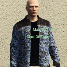 Blue Digital Denim Biker