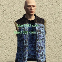 Blue Digital Denim Cut